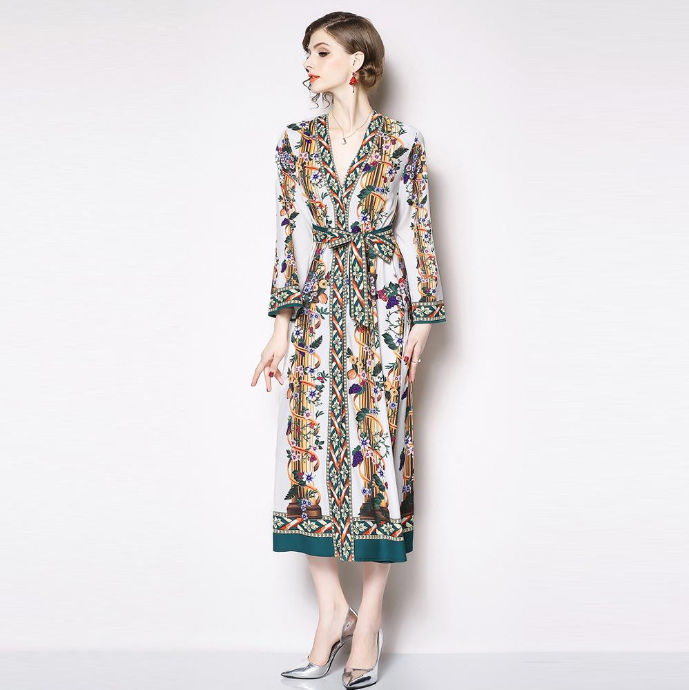 2019 New style Vintage Boho Style Dresses A Line Floor Length V Neck Women Country Bohemian dresses