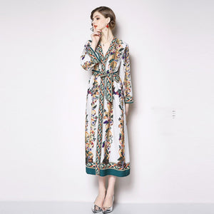 2019 New style Vintage Boho Style Dresses A Line Floor Length V Neck Women Country Bohemian dresses