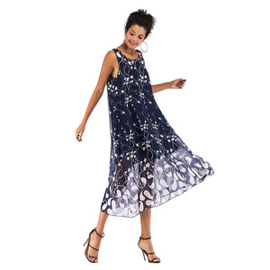 Women's Flowy Chiffon Casual Hem Maxi Dress