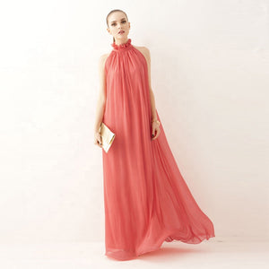 Women Halter Neck Sleeveless Chiffon Maxi Dresses cocktail dress