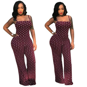 Factory Autumn dot Sexy Jumpsuits For Women Strap Backless Jumpsuit Sleeveless Simple Overalls