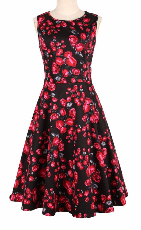 women's clothing wholesale 2018 flower print casual retro rockabilly fashion dress