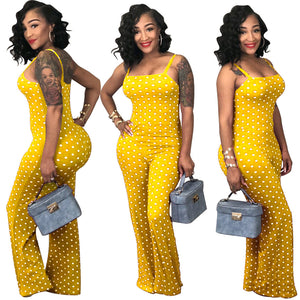 Factory Autumn dot Sexy Jumpsuits For Women Strap Backless Jumpsuit Sleeveless Simple Overalls