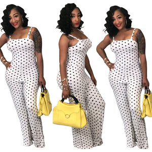 Factory Autumn dot Sexy Jumpsuits For Women Strap Backless Jumpsuit Sleeveless Simple Overalls