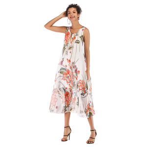 Women's Flowy Chiffon Casual Hem Maxi Dress