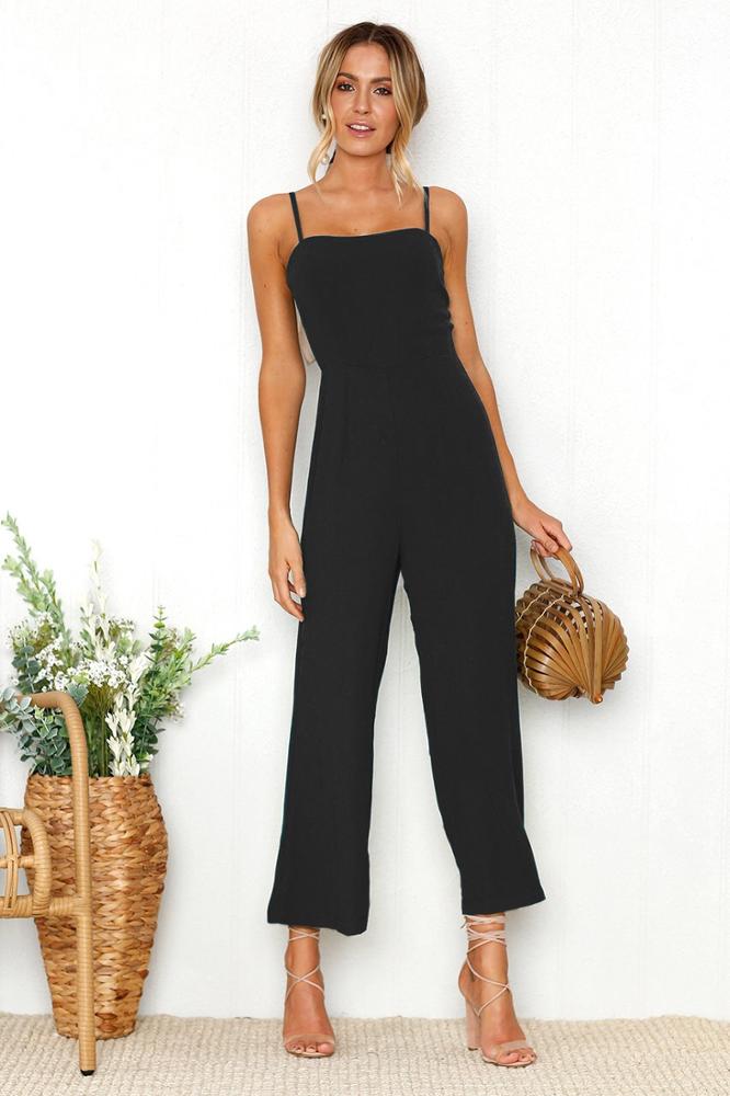 Women Off Shoulder Casual Jumpsuit Rompers spaghetti strap overall wide legs Bodycon Jumpsuits