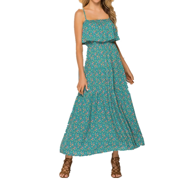 Western Fashion  Falbala Slip Women Bohemian Dress