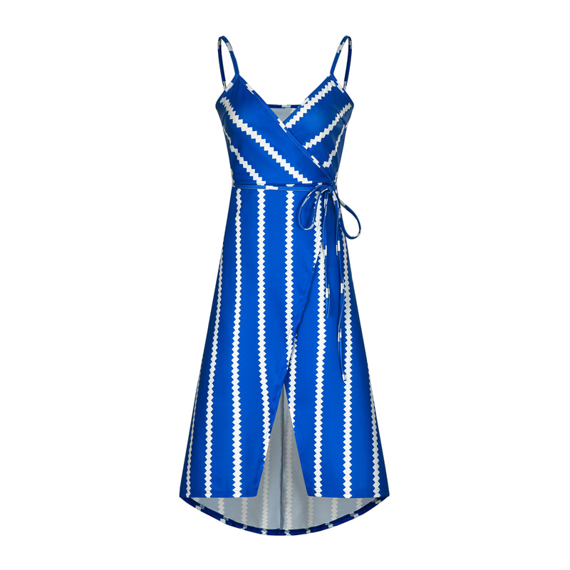 New Women Summer Dress Boho Maxi Long Striped Halter Evening Party Beach Dresses Sundress Irregular Bohemian Holiday Dress