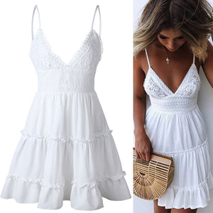 Maxnegio Lace Dresses Women Summer Dress Beachwear Casual Dresses