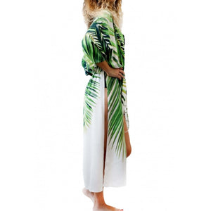 New Arrival Holiday Maxi Bohemian Dress Print Women Kaftan Robe Tunics Sexy Beachwear Dresses E420127