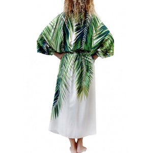 New Arrival Holiday Maxi Bohemian Dress Print Women Kaftan Robe Tunics Sexy Beachwear Dresses E420127