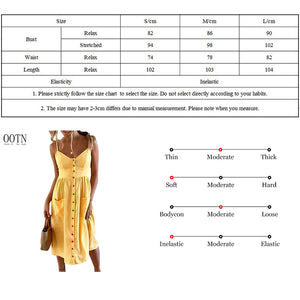 OOTN Female Summer 2019 Strap Sundress Cotton Women Midi Tunic Sun Dress Yellow Boho Saida De Beach Dress Women Casual Dresses