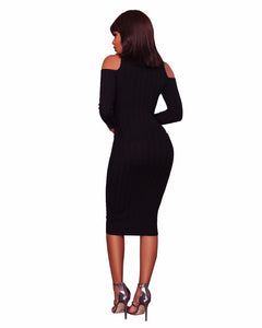 S8754 sexy off shoulder fancy bodycon knit maxi women sweater dresses