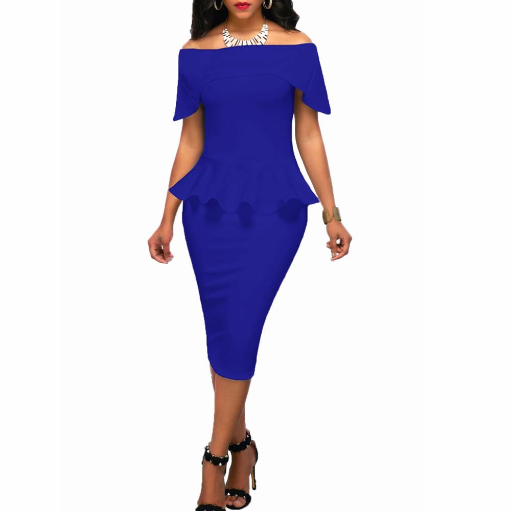 Summer Clothes for Women Ladies Office Wear off shoulder Bodycon Dresses