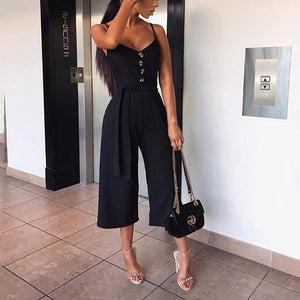 Summer New Listing  Sleeveless One Piece Casual Wide Leg Pants Sleeveless Sexy Jumpsuit For Women