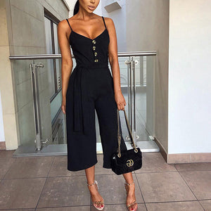 Summer New Listing  Sleeveless One Piece Casual Wide Leg Pants Sleeveless Sexy Jumpsuit For Women