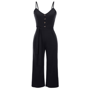 Summer New Listing  Sleeveless One Piece Casual Wide Leg Pants Sleeveless Sexy Jumpsuit For Women