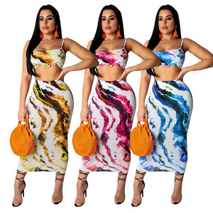 Two piece sets boho beach dresses women summer