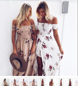 Walson Boho style women Off shoulder beach long summer Printed Floral maxi dress