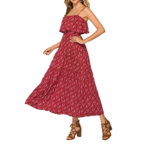 Western Fashion  Falbala Slip Women Bohemian Dress