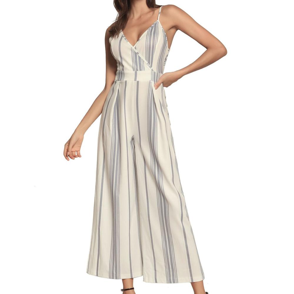 Wholesale 2019 Summer Printed Wide Long Vest Women Jumpsuits Off Shoulder