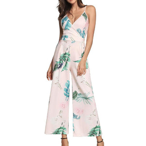 Wholesale 2019 Summer Printed Wide Long Vest Women Jumpsuits Off Shoulder