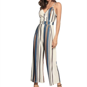 Wholesale 2019 Summer Printed Wide Long Vest Women Jumpsuits Off Shoulder