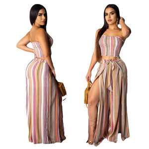 Women's casual solid sleeveless wide leg jumpsuit