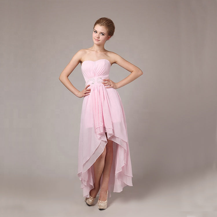 wholesale pink short plus size front long back women prom gowns dress