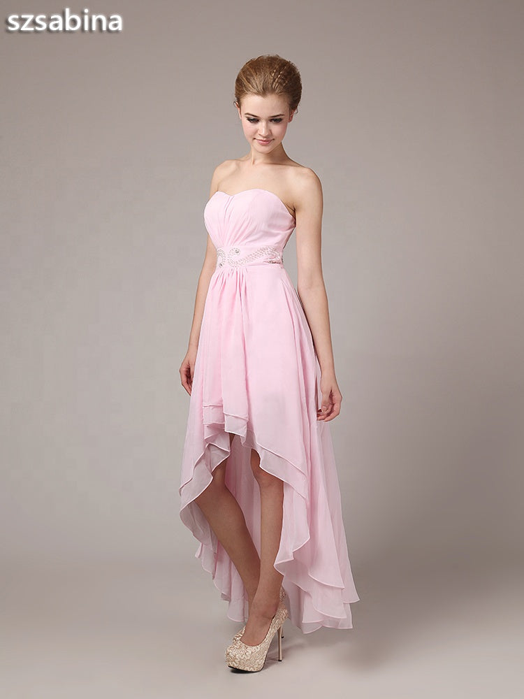 wholesale pink short plus size front long back women prom gowns dress