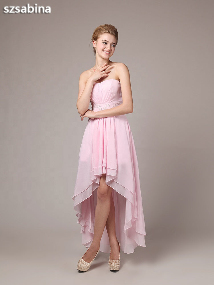 wholesale pink short plus size front long back women prom gowns dress