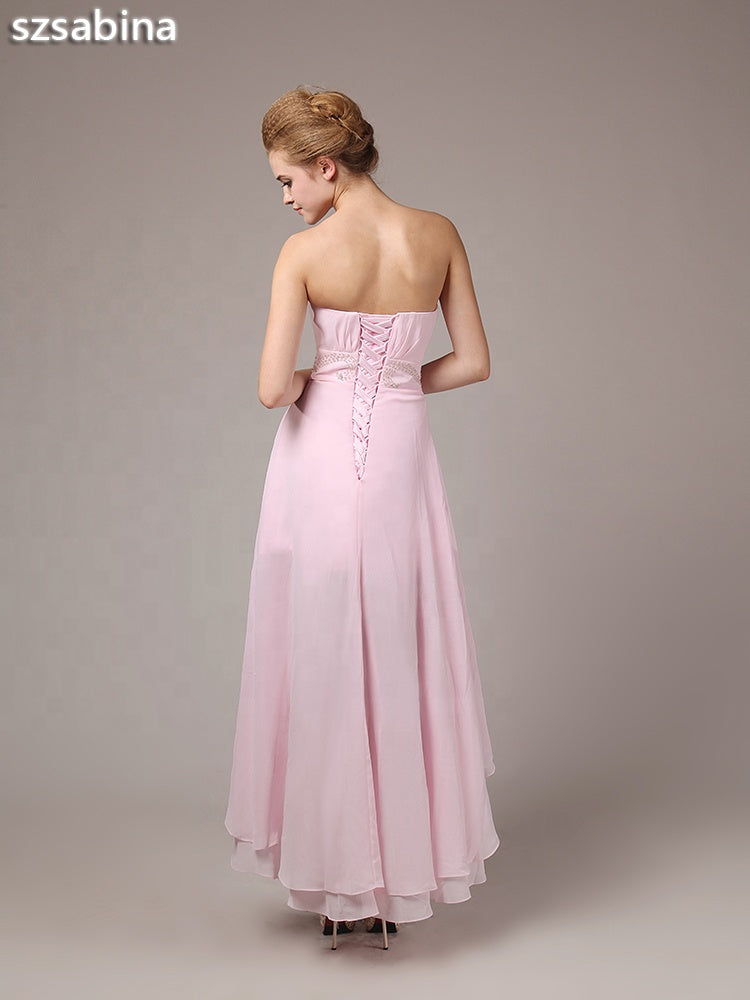 wholesale pink short plus size front long back women prom gowns dress