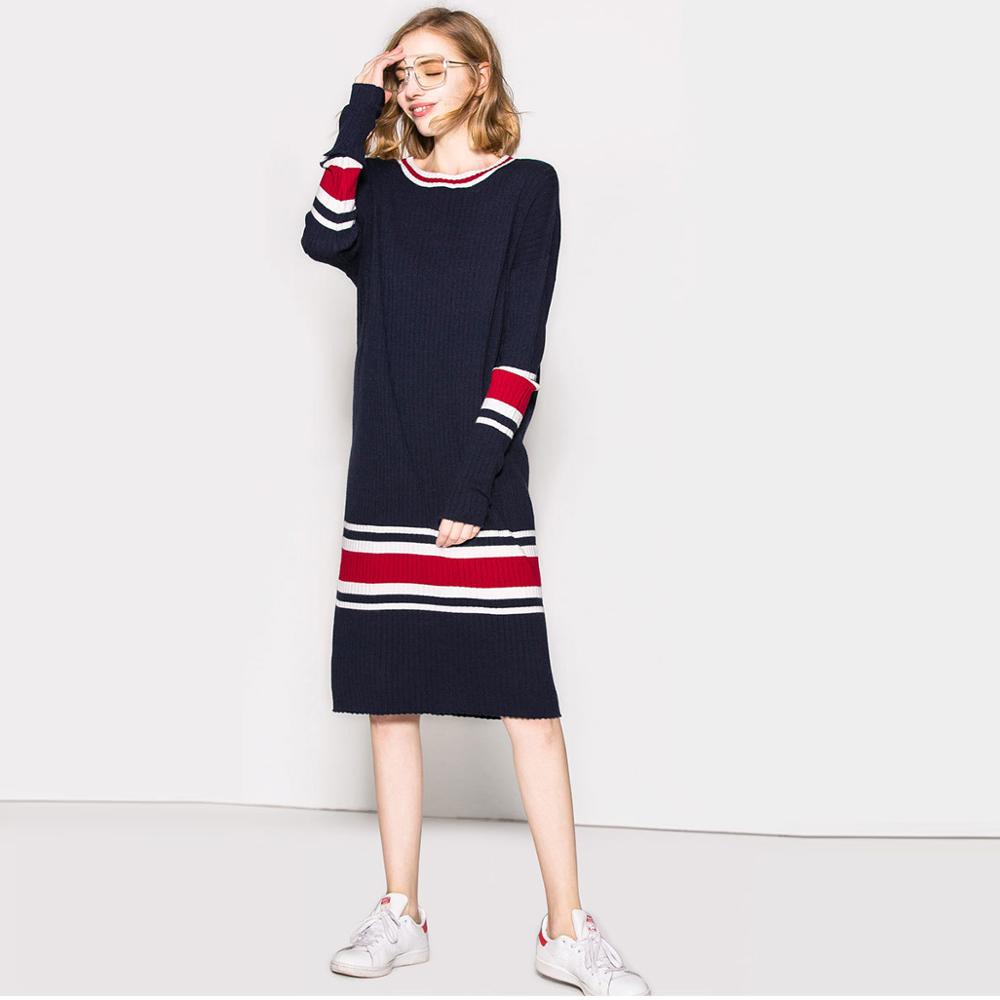 woman clothing 2018 fall winter long sleeve high quality hot sale polo design sports knitted  casual dress